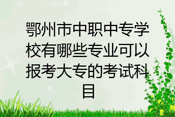 鄂州市中职中专学校有哪些专业可以报考大专的考试科目