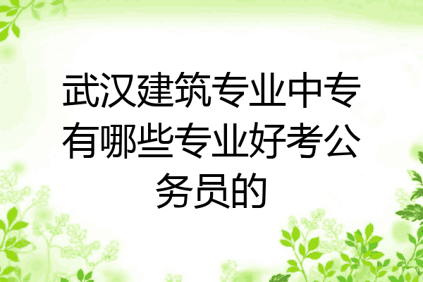 武汉建筑专业中专有哪些专业好考公务员的