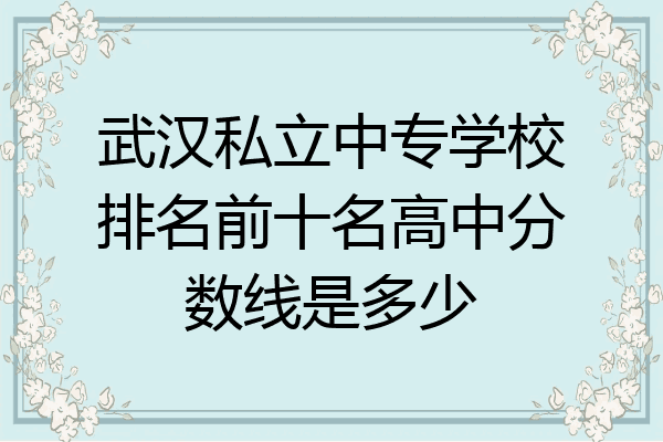 武汉私立中专学校排名前十名高中分数线是多少