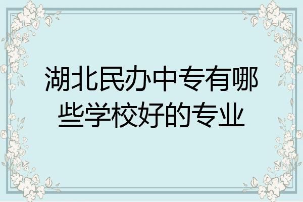 湖北民办中专有哪些学校好的专业