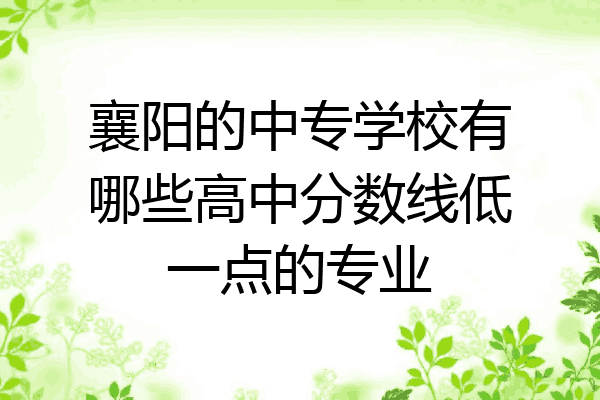襄阳的中专学校有哪些高中分数线低一点的专业