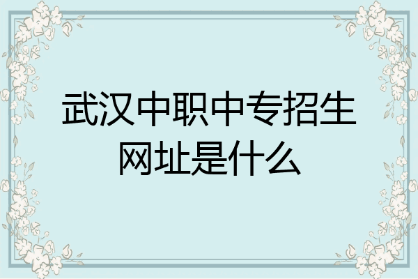 武汉中职中专招生网址是什么
