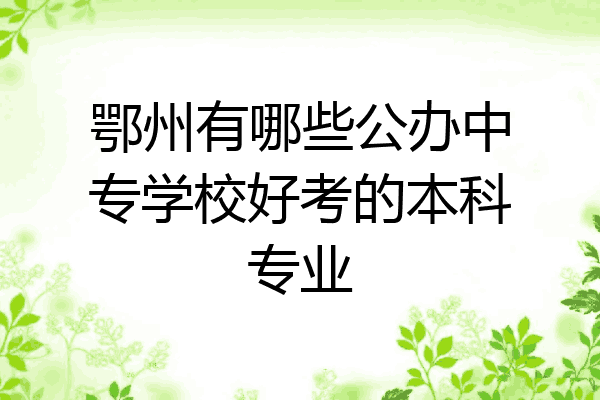 鄂州有哪些公办中专学校好考的本科专业
