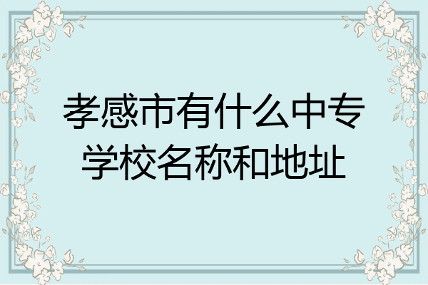 孝感市有什么中专学校名称和地址