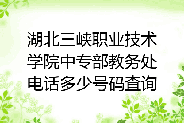 湖北三峡职业技术学院中专部教务处电话多少号码查询