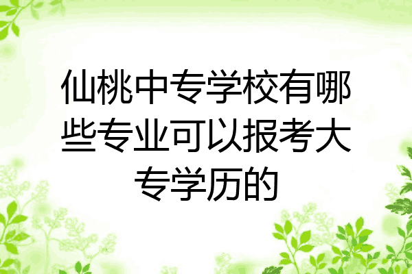 仙桃中专学校有哪些专业可以报考大专学历的