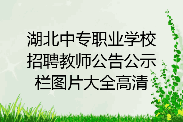 湖北中专职业学校招聘教师公告公示栏图片大全高清