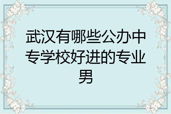 武汉有哪些公办中专学校好进的专业男