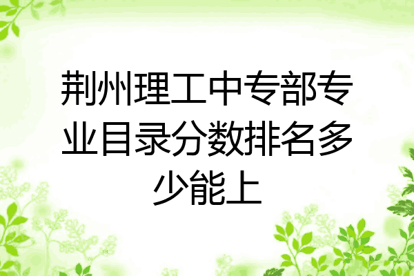 荆州理工中专部专业目录分数排名多少能上