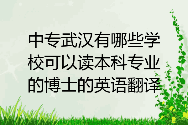 中专武汉有哪些学校可以读本科专业的博士的英语翻译