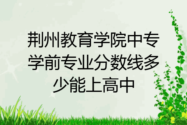 荆州教育学院中专学前专业分数线多少能上高中
