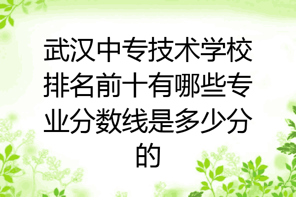 武汉中专技术学校排名前十有哪些专业分数线是多少分的