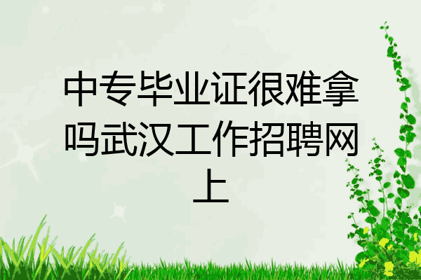 中专毕业证很难拿吗武汉工作招聘网上