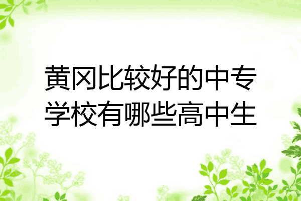 黄冈比较好的中专学校有哪些高中生