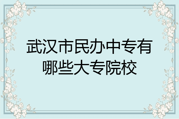 武汉市民办中专有哪些大专院校