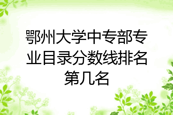 鄂州大学中专部专业目录分数线排名第几名