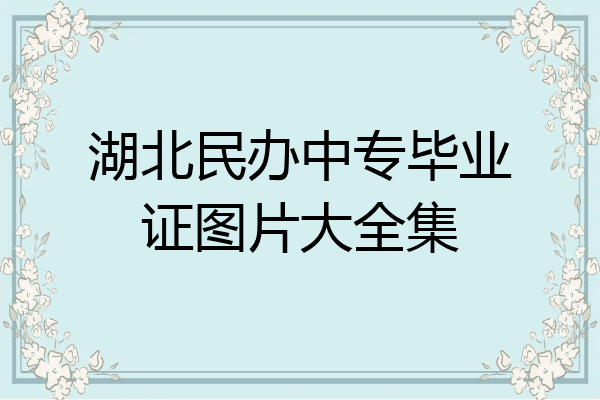 湖北民办中专毕业证图片大全集