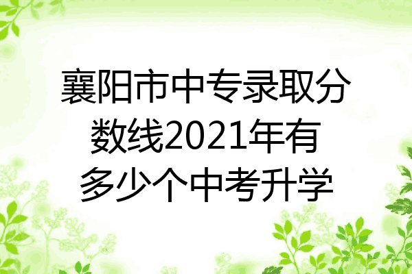 襄阳市中专录取分数线2021年有多少个中考升学