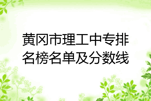 黄冈市理工中专排名榜名单及分数线