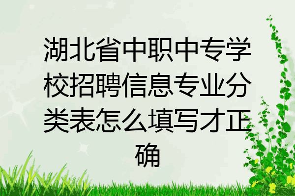 湖北省中职中专学校招聘信息专业分类表怎么填写才正确