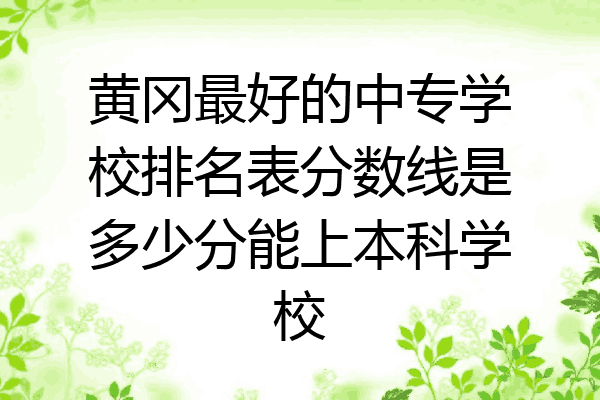 黄冈最好的中专学校排名表分数线是多少分能上本科学校