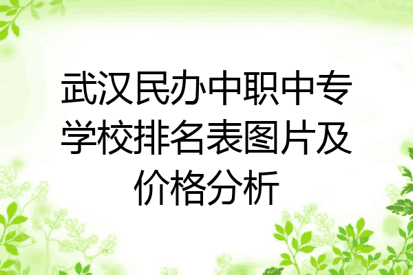 武汉民办中职中专学校排名表图片及价格分析