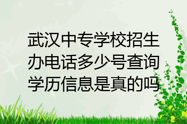 武汉中专学校招生办电话多少号查询学历信息是真的吗