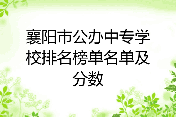 襄阳市公办中专学校排名榜单名单及分数