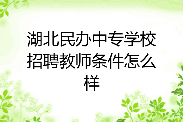 湖北民办中专学校招聘教师条件怎么样