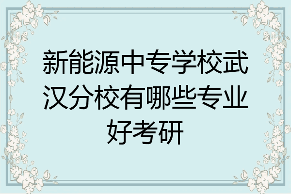 新能源中专学校武汉分校有哪些专业好考研