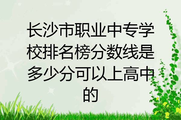 长沙市职业中专学校排名榜分数线是多少分可以上高中的