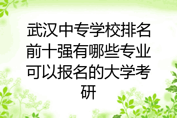 武汉中专学校排名前十强有哪些专业可以报名的大学考研