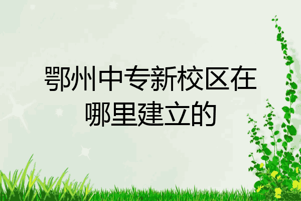 鄂州中专新校区在哪里建立的