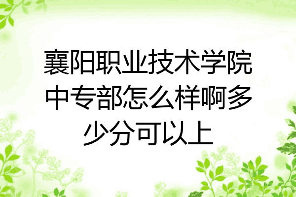 襄阳职业技术学院中专部怎么样啊多少分可以上