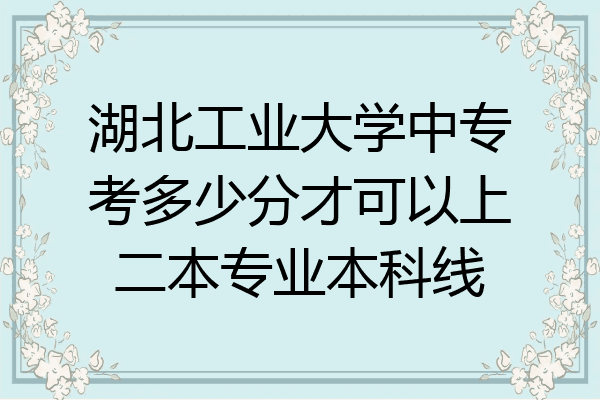 湖北工业大学中专考多少分才可以上二本专业本科线