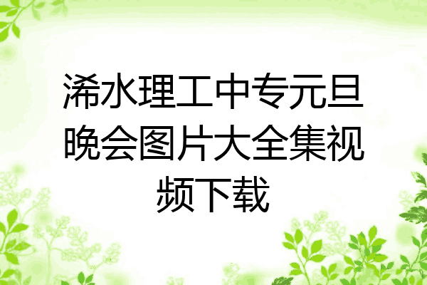 浠水理工中专元旦晚会图片大全集视频下载