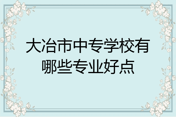 大冶市中专学校有哪些专业好点