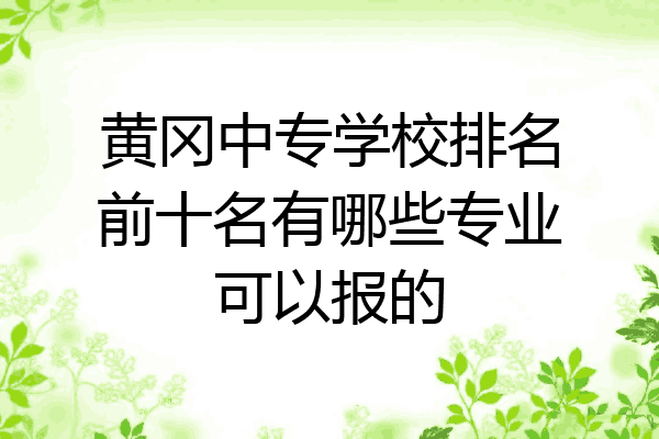 黄冈中专学校排名前十名有哪些专业可以报的