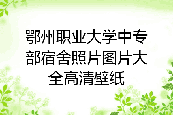 鄂州职业大学中专部宿舍照片图片大全高清壁纸