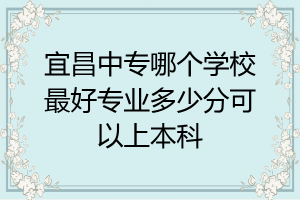宜昌中专哪个学校最好专业多少分可以上本科