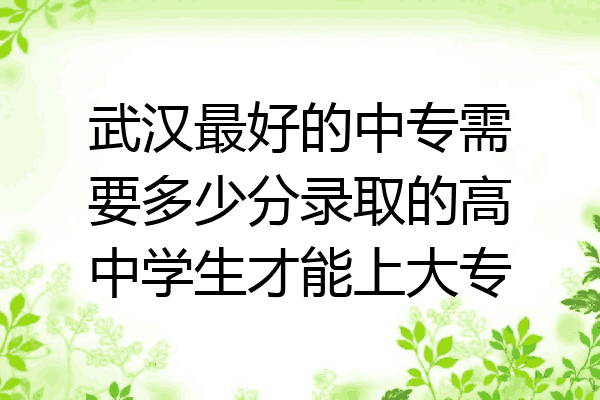 武汉最好的中专需要多少分录取的高中学生才能上大专