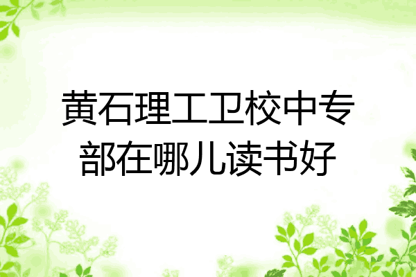 黄石理工卫校中专部在哪儿读书好