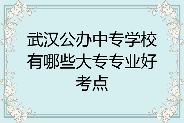 武汉公办中专学校有哪些大专专业好考点