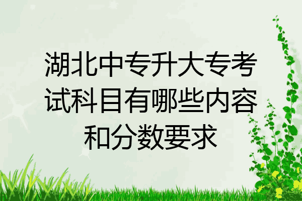 湖北中专升大专考试科目有哪些内容和分数要求