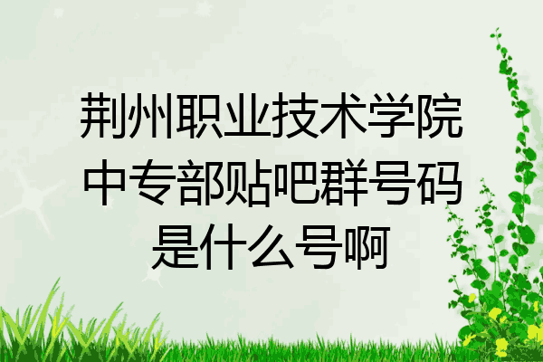 荆州职业技术学院中专部贴吧群号码是什么号啊