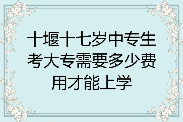 十堰十七岁中专生考大专需要多少费用才能上学