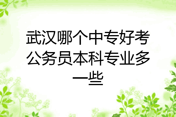 武汉哪个中专好考公务员本科专业多一些