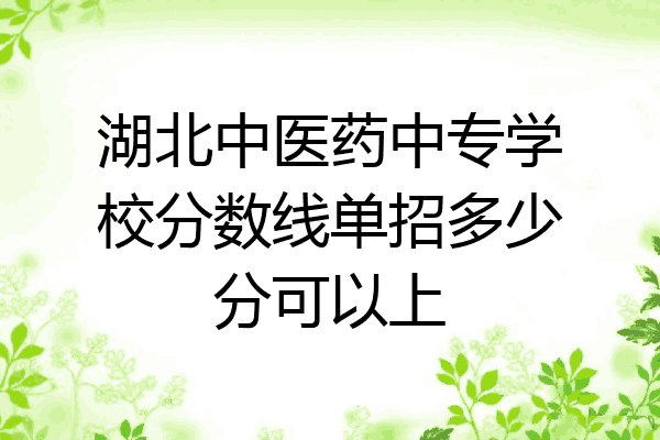 湖北中医药中专学校分数线单招多少分可以上