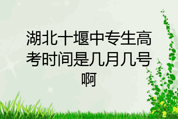 湖北十堰中专生高考时间是几月几号啊