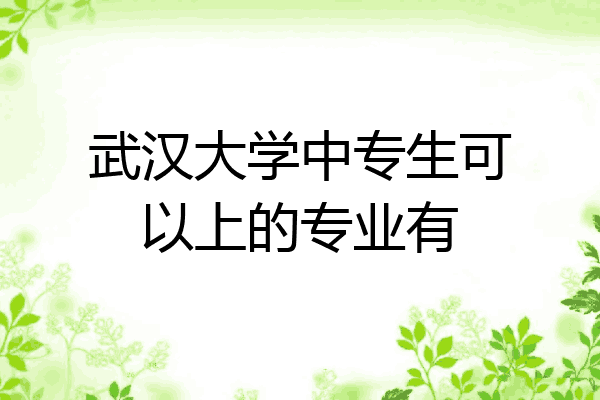 武汉大学中专生可以上的专业有